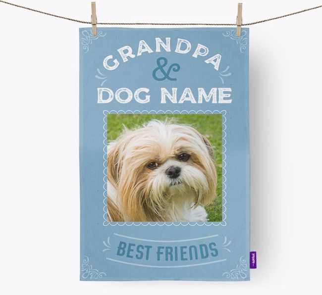 Grandpa's Best Friend: Personalized {breedFullName} Dish Towel 